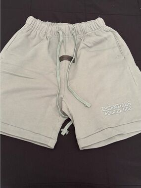 Essentials Men’s Light Gray Logo Athletic Shorts